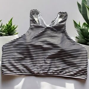 ⭐️ No name brand/size. Black/white stripe swim top.Racerback. M/L.